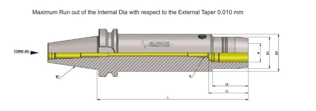 BT50 HC FMH-K40 400 AD Anti-Vibration Face Mill Holder Hydraulic Expansion Chuck (MAS 403)